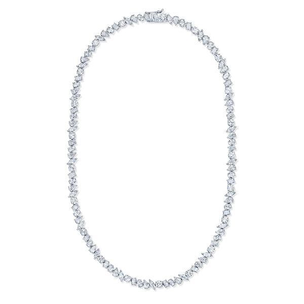 LUXE 22.00ct Lab Diamond Necklace with IGI Certified Mixed-Cut Diamonds in 18K White Gold